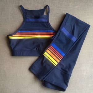 C&C California matching rainbow workout outfit